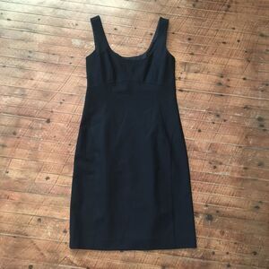 Theory scoop neck luxe sleeveless little black dress